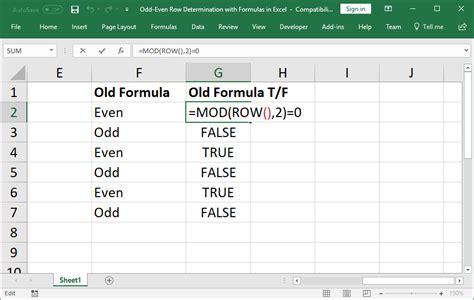 excel odd or even